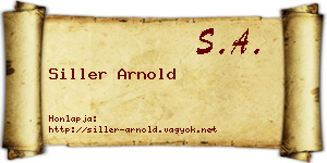 Siller Arnold névjegykártya